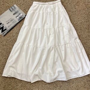 SHEIN White Tiered Maxi Skirt Casual Resort Wear